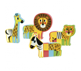 Vilac Dřevěné puzzle Veselé safari