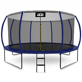 Aga SPORT EXCLUSIVE Trampolína 430 cm Tmavě modrá + ochranná síť + žebřík