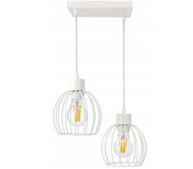 Stropní závěsné svítidlo čtvercové - 2xE27 - DRUCIAN WHITE koule
