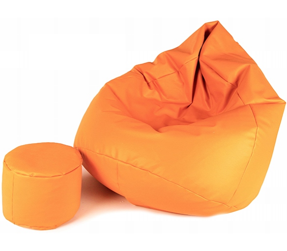 Aga Sedací vak XXXL + podnožník Světle oranžový