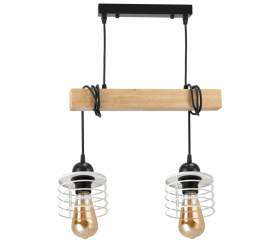 Závěsné stropní svítidlo LED dřevěný trám 2xE27 Lustr Spring White