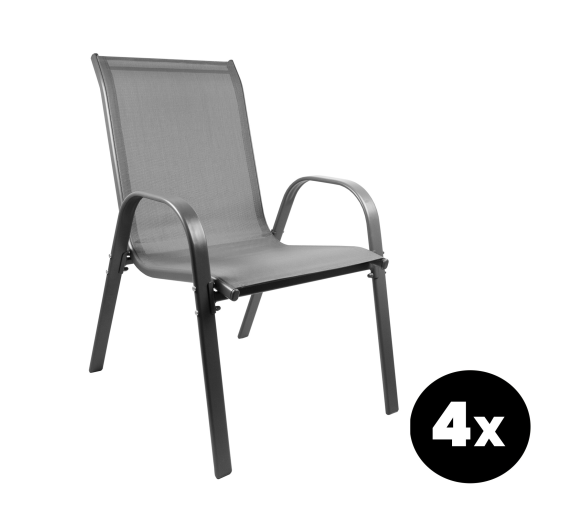 Aga 4x Zahradní židle MR4400GY-4 Šedá