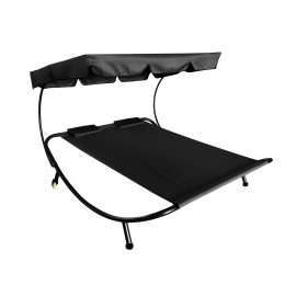 Aga Zahradní lehátko pro dvě osoby se stříškou Černé