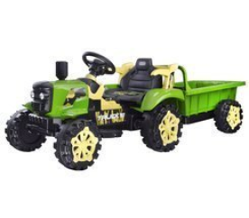 Elektrický traktor s přívěsem PA0234 Zelený