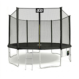 Aga SPORT PRO Trampolína 430 cm Černá + ochranná síť + žebřík + kapsa na obuv