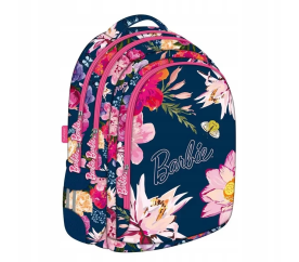 St.RIGHT Školní batoh tříkomorový Barbie Botanical
