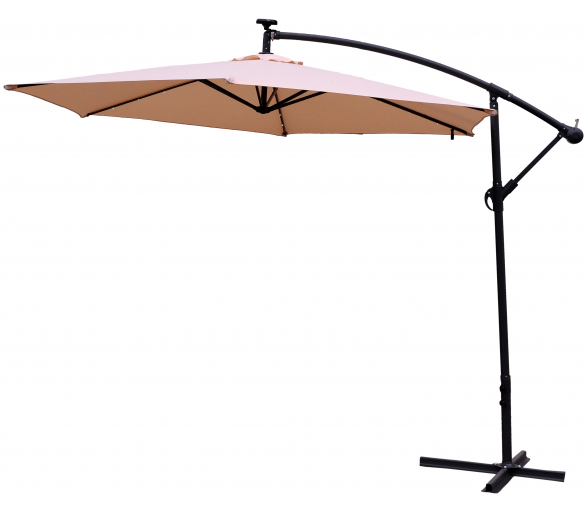Aga Zahradní slunečník konzolový EXCLUSIV LED 300 cm Beige