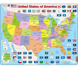 Puzzle Mapa USA - jednotlivé státy,hlavní města 48 dílků