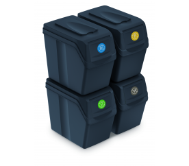 Aga Odpadkové koše SORTIBOX 4x20l Černé