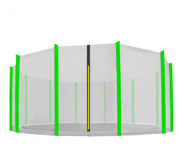 Aga Ochranná síť 460 cm na 12 tyčí Černá síť / Světle zelená