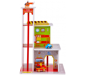 Aga4Kids Hrací dřevěný set Požární stanice
