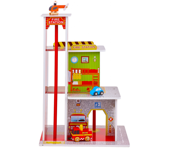Aga4Kids Hrací dřevěný set Požární stanice