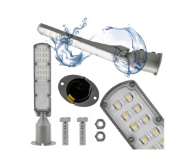 LED pouliční lampa / lucerna HERMETIC 30W šedá 3000lm 5000K