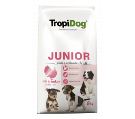 TropiDog Premium Junior S&M krůta s rýží 8kg