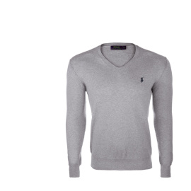 Ralph Lauren Svetr V-NECK SWEATER Grey Melange