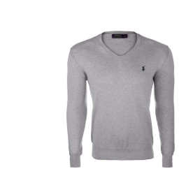 Ralph Lauren Svetr V-NECK SWEATER Grey Melange