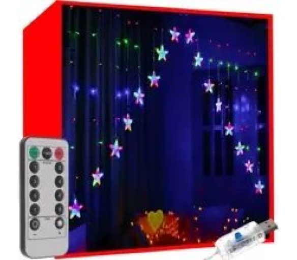 Světelný závěs 136 LED USB s dálkovým ovládaním vícebarevná KS19772