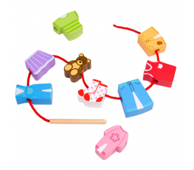 Bigjigs Toys Navlékání korálků oblečení
