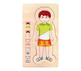 Small Foot Dřevěné hračky puzzle anatomie Tim 2DZ168 - II. JAKOST