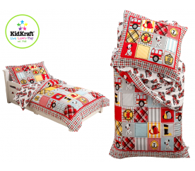 KidKraft Povlečení mikrovlákno FIRE TRUCK 100x150, 60x75 cm