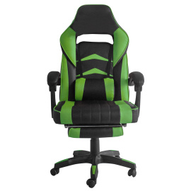 Aga Kancelářská židle Černo - Zelená s opěrkou pro nohy