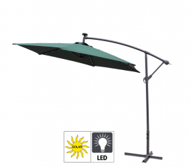 Aga Zahradní slunečník konzolový EXCLUSIV LED 300 cm Dark Green