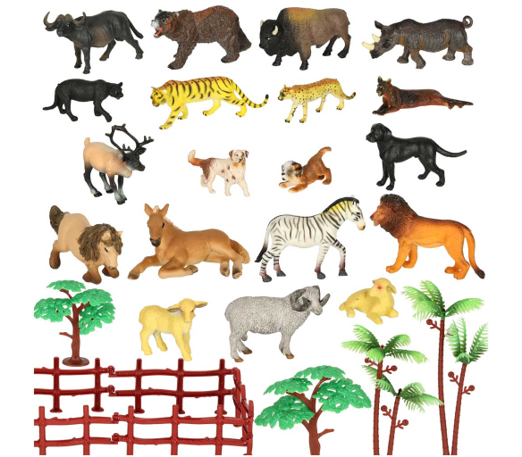Figurky zvířat v zoo sada 31 el.