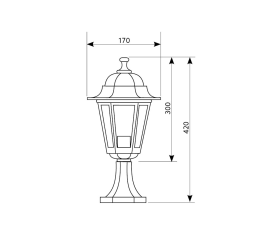 LED venkovní svítidlo B7154 - E27 - 42 x 17cm - černo-zlatá