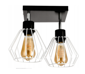 LED stropní čtvercové svítidlo - 2xE27 - DIAMENT WHITE