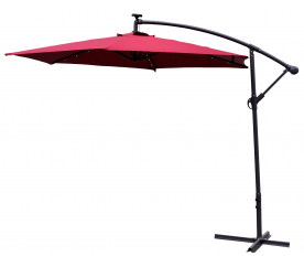 Aga Zahradní slunečník konzolový EXCLUSIV LED 300 cm Dark Red