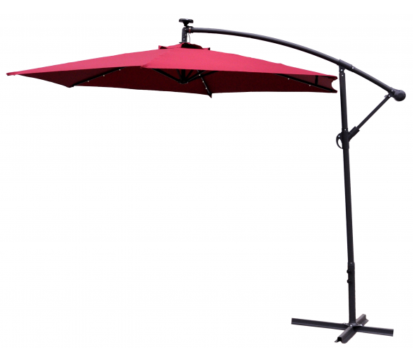 Aga Zahradní slunečník konzolový EXCLUSIV LED 300 cm Dark Red