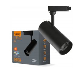 LED kolejnicové svítidlo černé - 20W - neutrální bílá