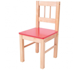 Bigjigs Toys Dřevěná židle červená