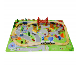 Aga4Kids Dřevěná vláčkodráha 75 dílů