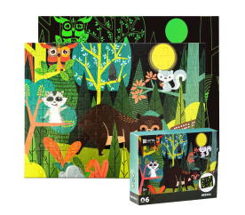 Aga4Kids Dětské svítící puzzle Zvířátka v lese 100 dílků
